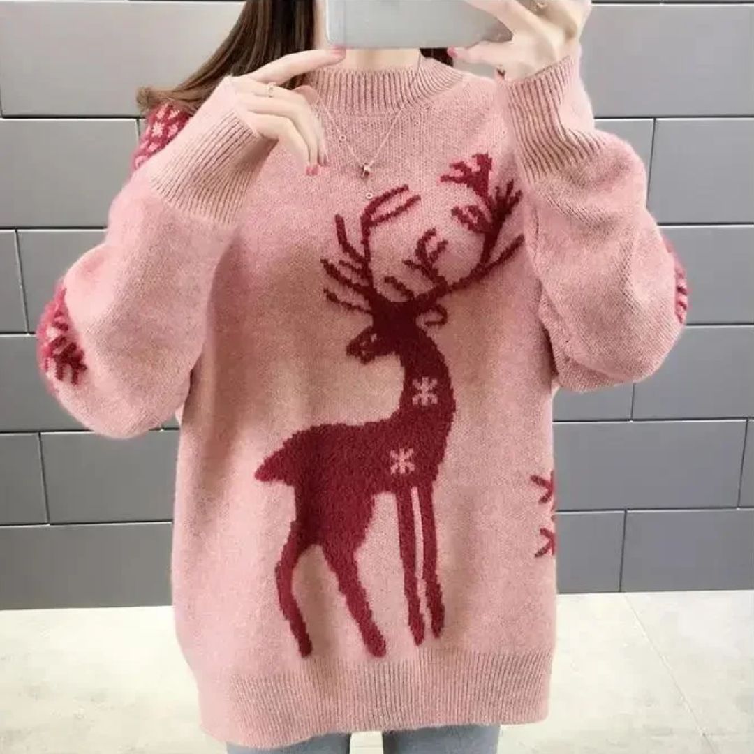 Variant image for Damen Winterpullover Gestrickt Weich Acryl mit Elegantes Design-1