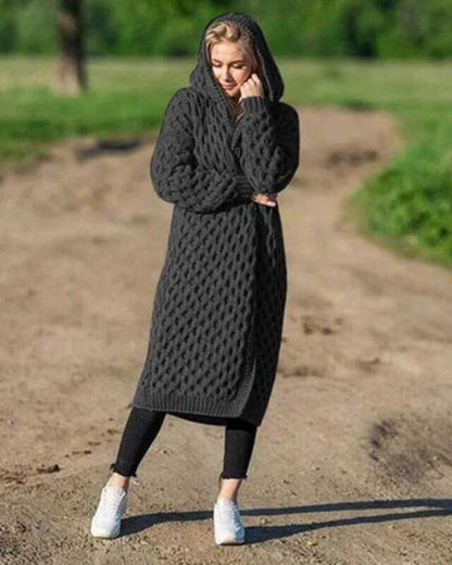 Langer Damen-Strickcardigan aus 100% Acryl mit lässiger Passform 1