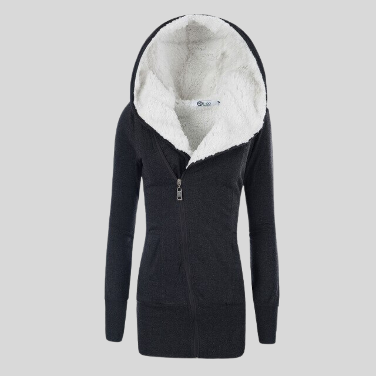 Langer Damen-Cardigan mit Kapuze aus weicher Baumwoll- und Bambusfaser – eleganter halblanger Cardigan für kalte Tage 4