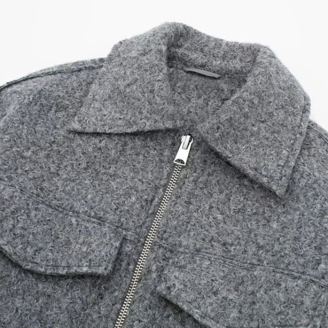 Damen-Wolljacke, elegant, mit Reißverschluss, 100% Wolle-6