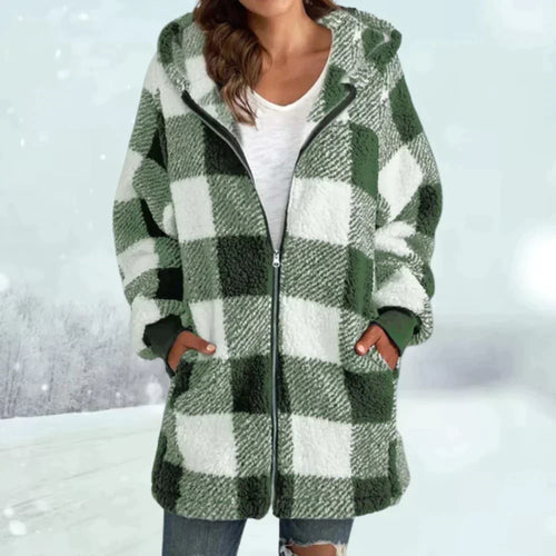 Lange Damen-Winterjacke mit Kunstfell und Kapuze – klassischer Wintermantel für kalte Tage 1