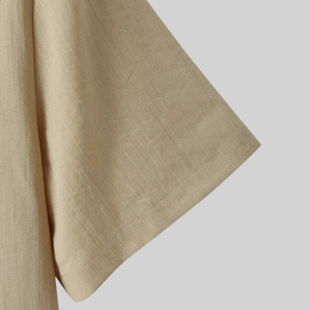 Herrenhemd, kurze Ärmel, Leinen, Polyester, Viskose-5