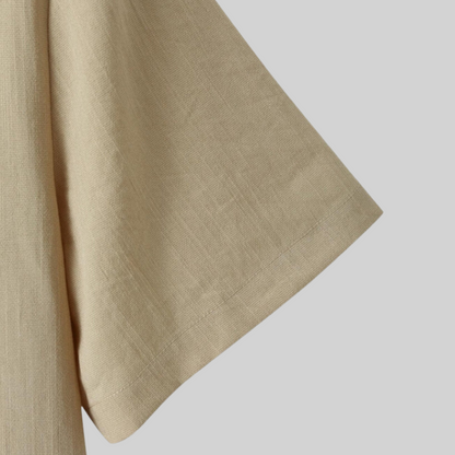 Herrenhemd, kurze Ärmel, Leinen, Polyester, Viskose-5