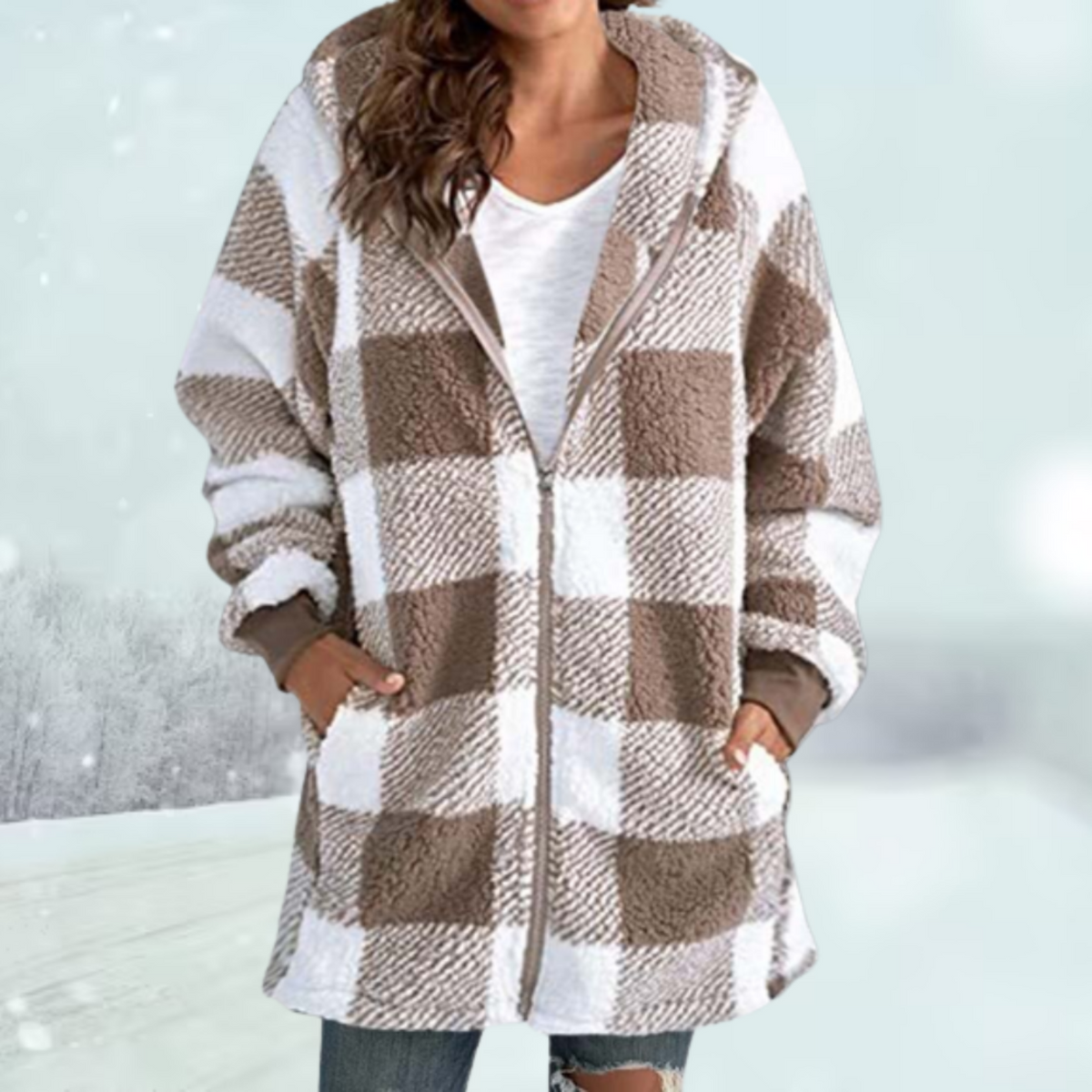 Variant image for Damen-Mantel Langarm mit Kapuze Polyester-31