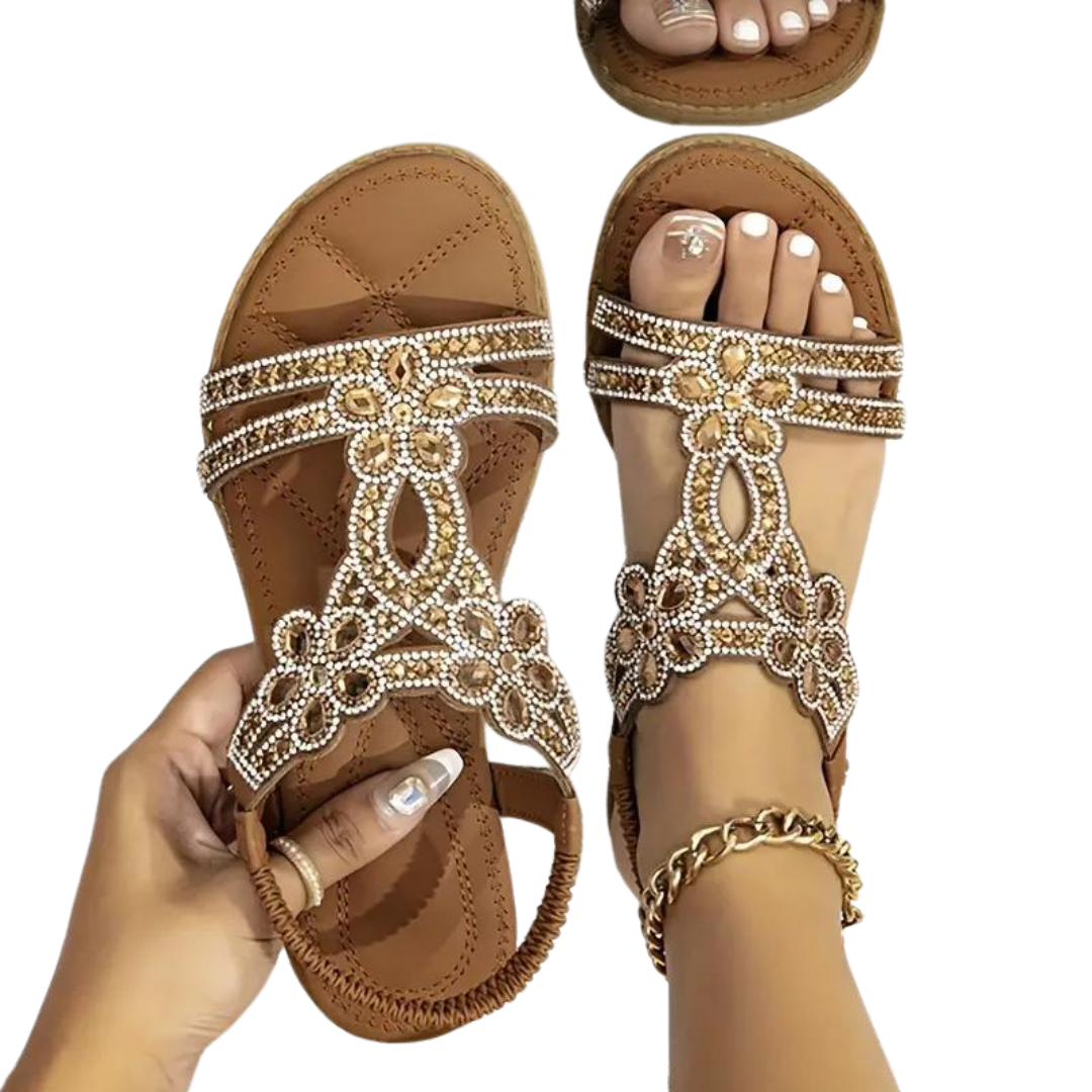 Flache Damensandalen aus Synthetikleder mit elastischem Knöchelriemen – Schwarz, bequemes und schickes Design 9