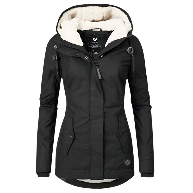 Winterjacke Damen Gesteppt mit Kapuze Polyester-1