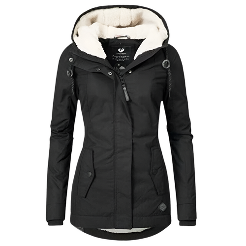 Winterjacke Damen Gesteppt mit Kapuze Polyester-1