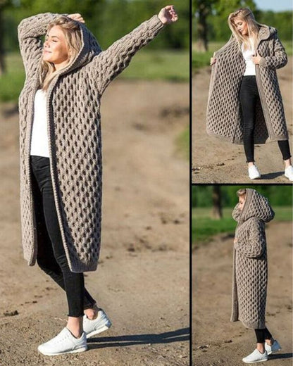 Langer Damen-Strickcardigan aus 100% Acryl mit lässiger Passform 2