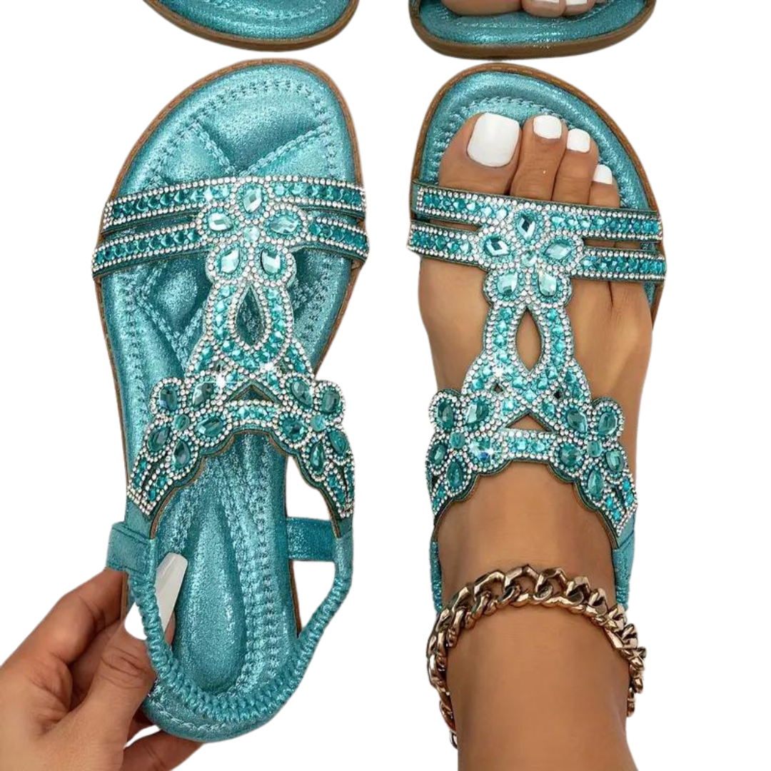 Damen-Sandalen, flach, aus Synthetikleder mit elastischem Knöchelriemen – schwarz, bequemes und elegantes Design 14