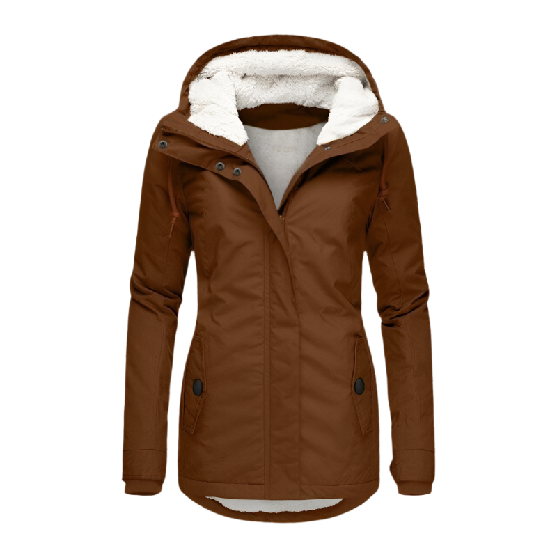 Winterjacke Damen Gesteppt mit Kapuze Polyester-6