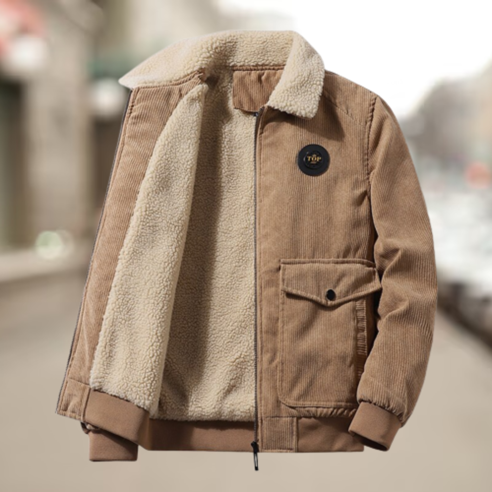 Herren-Winterjacke aus Cordura mit Doppelknopf und Fleece-Innenfutter – langlebige und trendige Herbstjacke für Herren 3