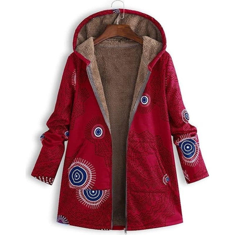 Variant image for Damen-Fleece-Hemd, Blumenmuster, weiches Polyester-44