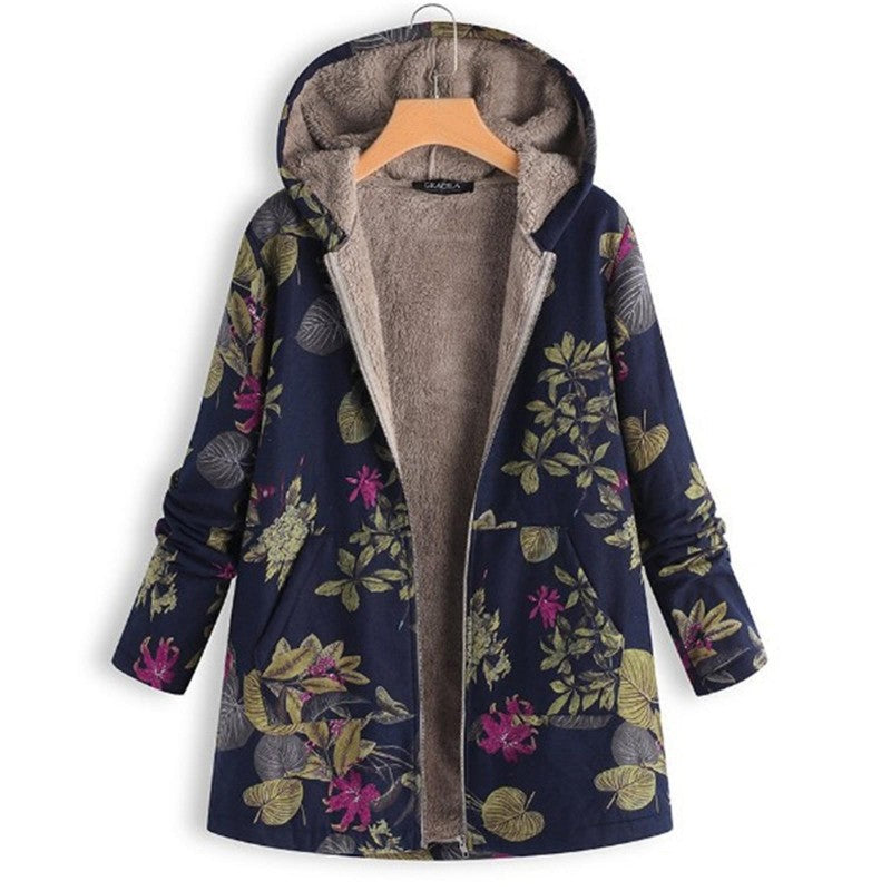Variant image for Damen-Fleece-Hemd, Blumenmuster, weiches Polyester-15