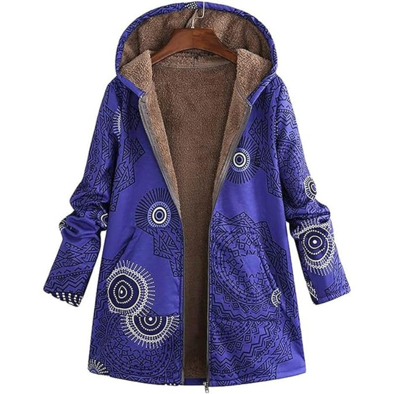 Variant image for Damen-Fleece-Hemd, Blumenmuster, weiches Polyester-35