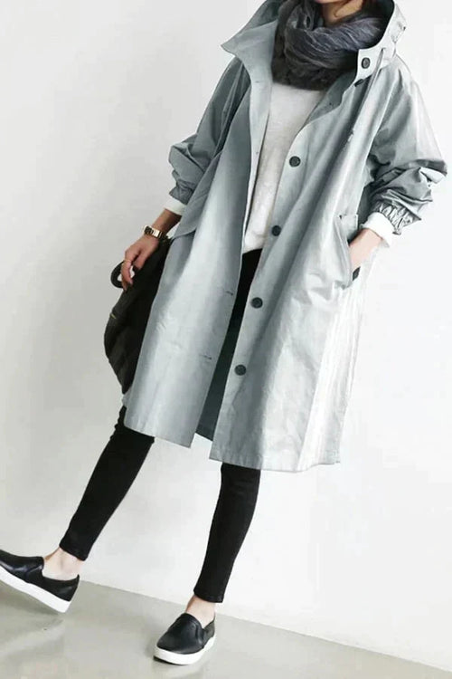Damen Oversized Regenmantel Wasserfestes leichtes Material-1