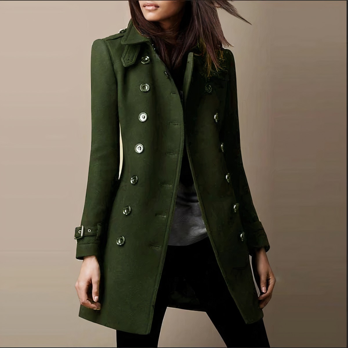 Variant image for Damen-Mantel, lang, elegant, hochwertig, Stoff-7