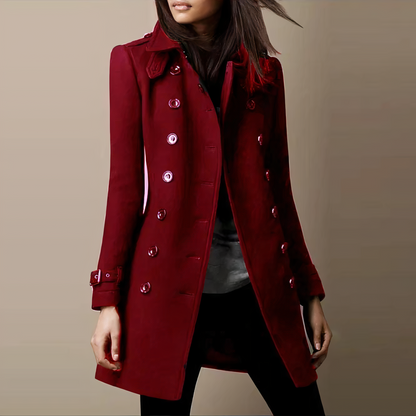 Damen-Mantel, lang, elegant, hochwertig, Stoff-4
