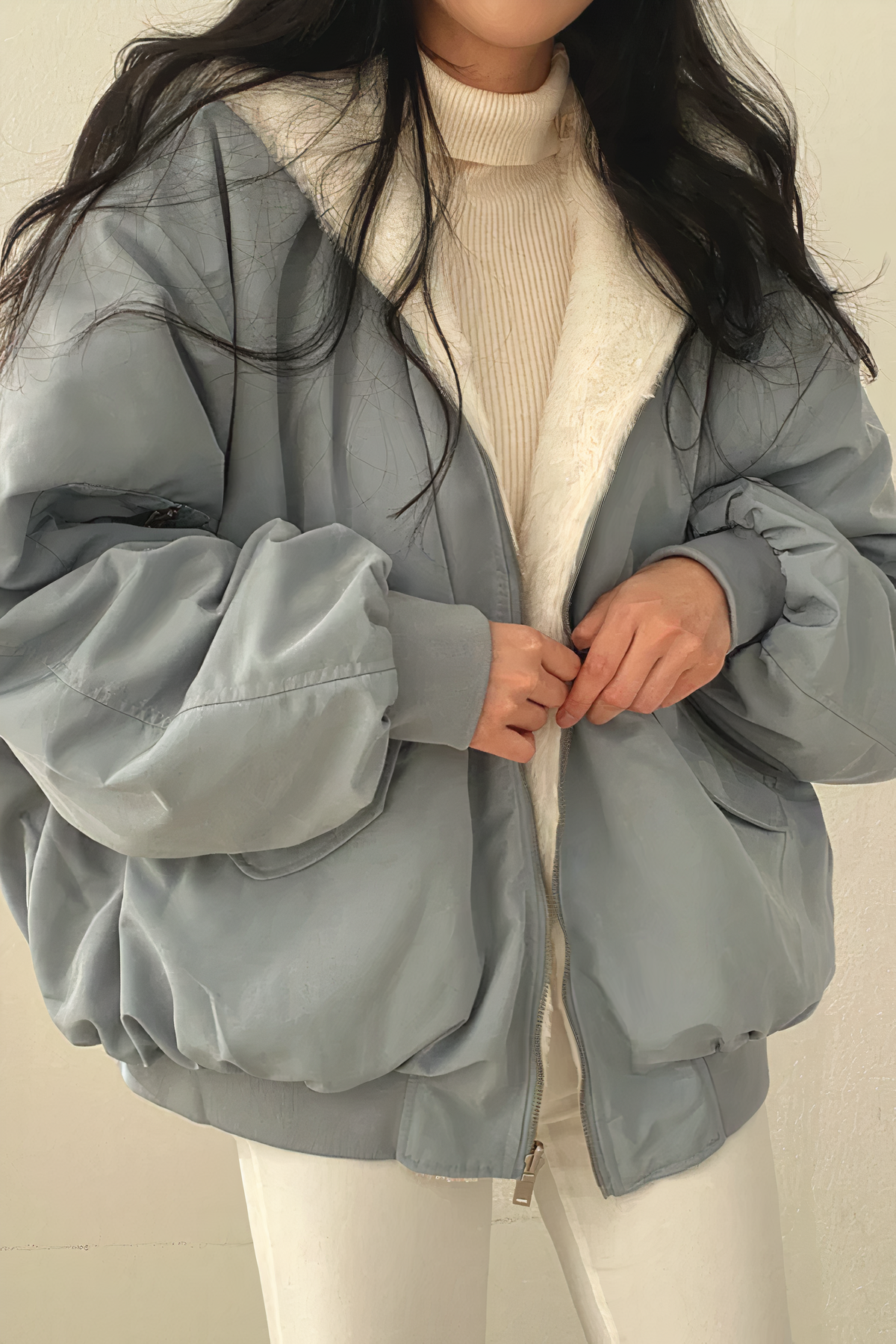 Variant image for Damenjacke mit Kapuze aus luxuriösem Material für kalte Wintertage-1