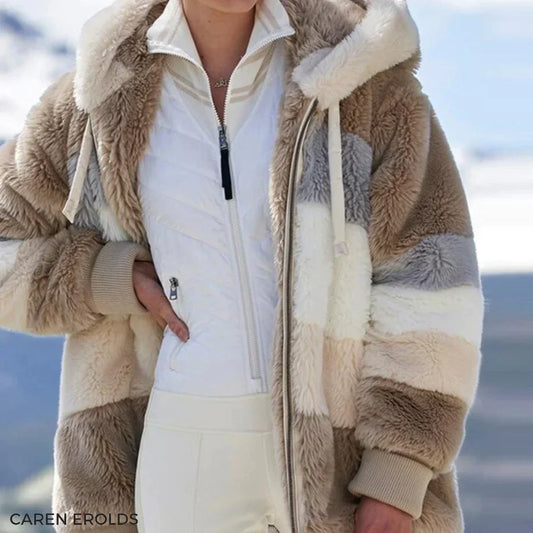 Damenjacke Tweed mit Fleecefutter und Verstellbarer Kapuze 1