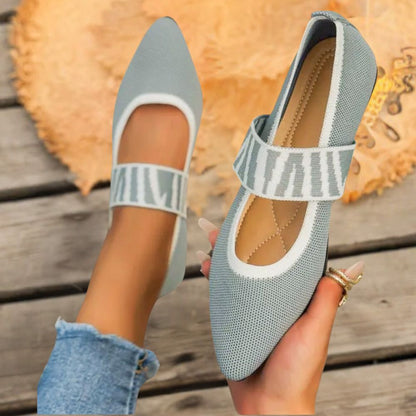 Damen-Schuhe, Kurbel, Flachbilder, bequemes Schaftmaterial, geometrisches Muster-6