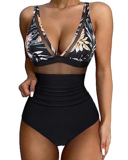 Variant image for Badeanzug Damen U-förmiger Ausschnitt Bequemes Nylon Spandex-36