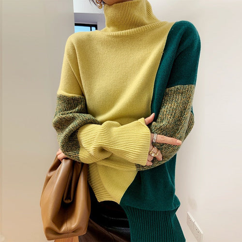 Damenpullover mit Rollkragen in Kontrastfarbe aus 100% Acryl-1