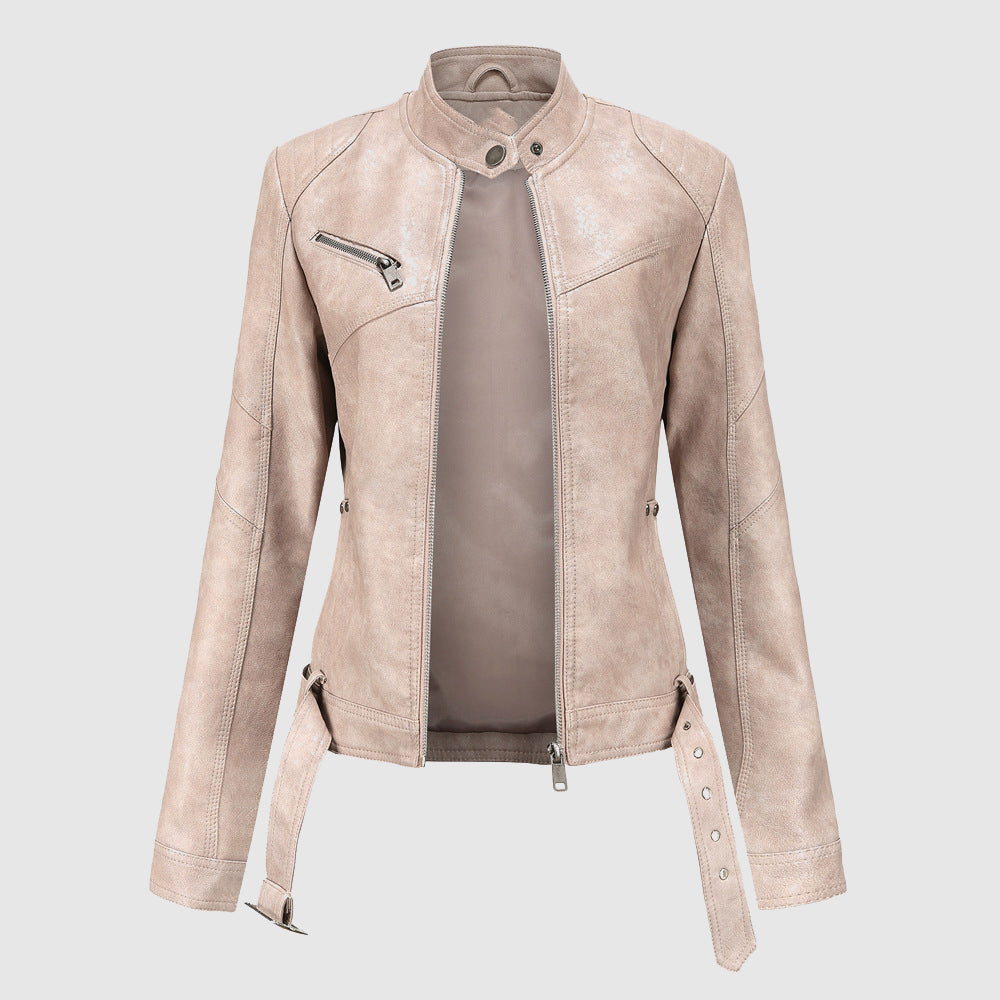 Damen Reißverschlussjacke Trendig Hochwertiges Material Schmale Silhouette-1