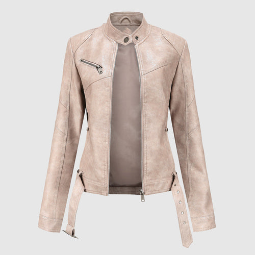 Damen Reißverschlussjacke Trendig Hochwertiges Material Schmale Silhouette-1