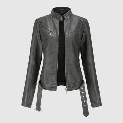 Damen Reißverschlussjacke Trendig Hochwertiges Material Schmale Silhouette-4
