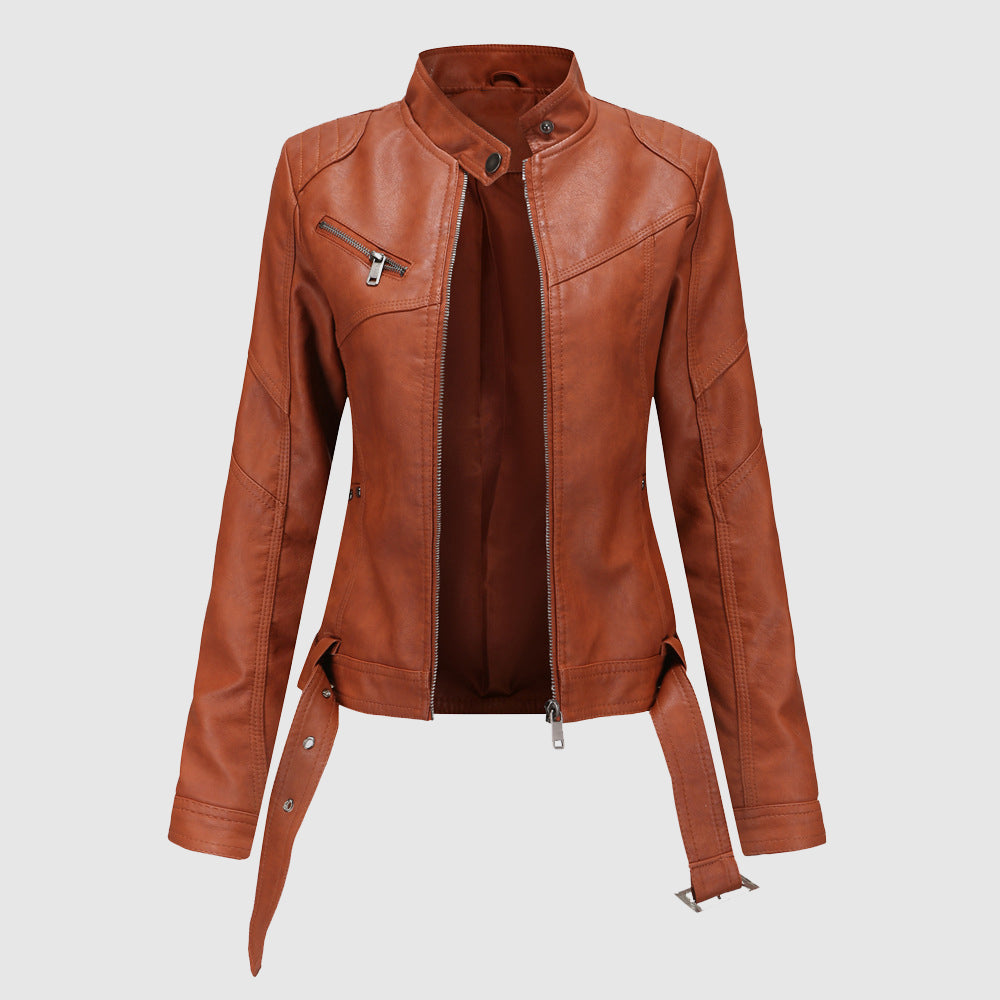 Damen Reißverschlussjacke Trendig Hochwertiges Material Schmale Silhouette-5