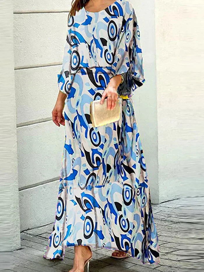 Elegantes Maxikleid für Damen aus 100% Polyester – lange Silhouette, entspannte Passform, perfekt für Feste und Veranstaltungen 3