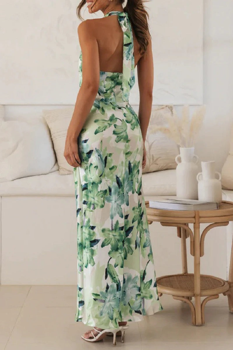Damen-Maxikleid, Eleganter Hochwertiger Stoff-3
