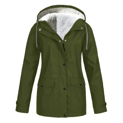 Damen-Winterjacke Lang Wetterfest Polyester mit isolierendem Futter 1