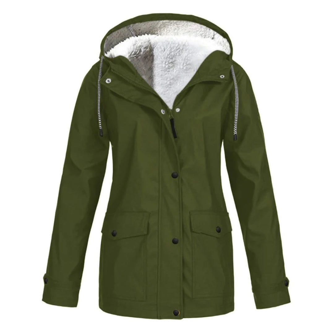 Damen-Winterjacke Lang Wetterfest Polyester mit isolierendem Futter 11