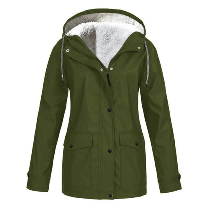 Damen-Winterjacke Lang Wetterfest Polyester mit isolierendem Futter 11