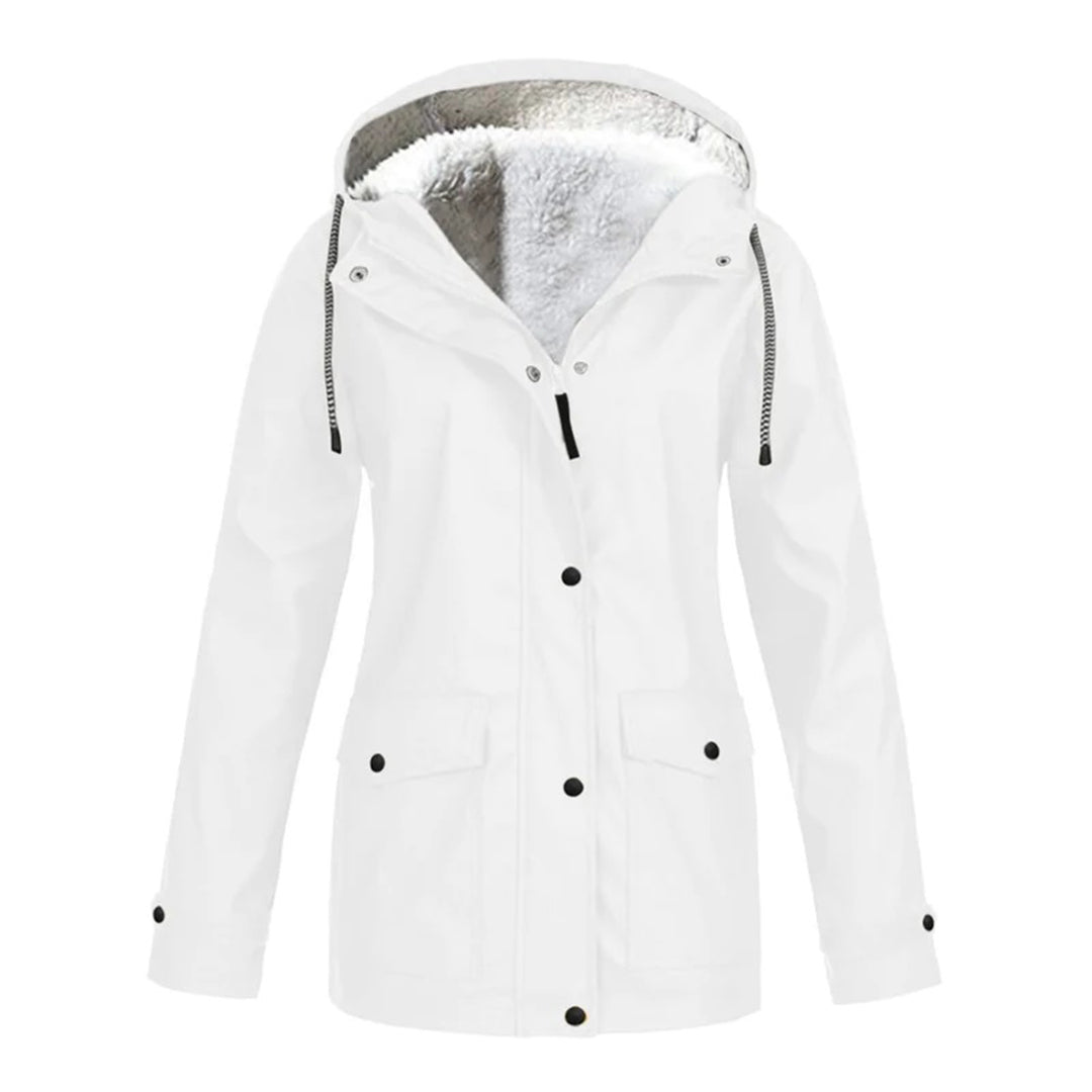 Damen-Winterjacke Lang Wetterfest Polyester mit isolierendem Futter 7