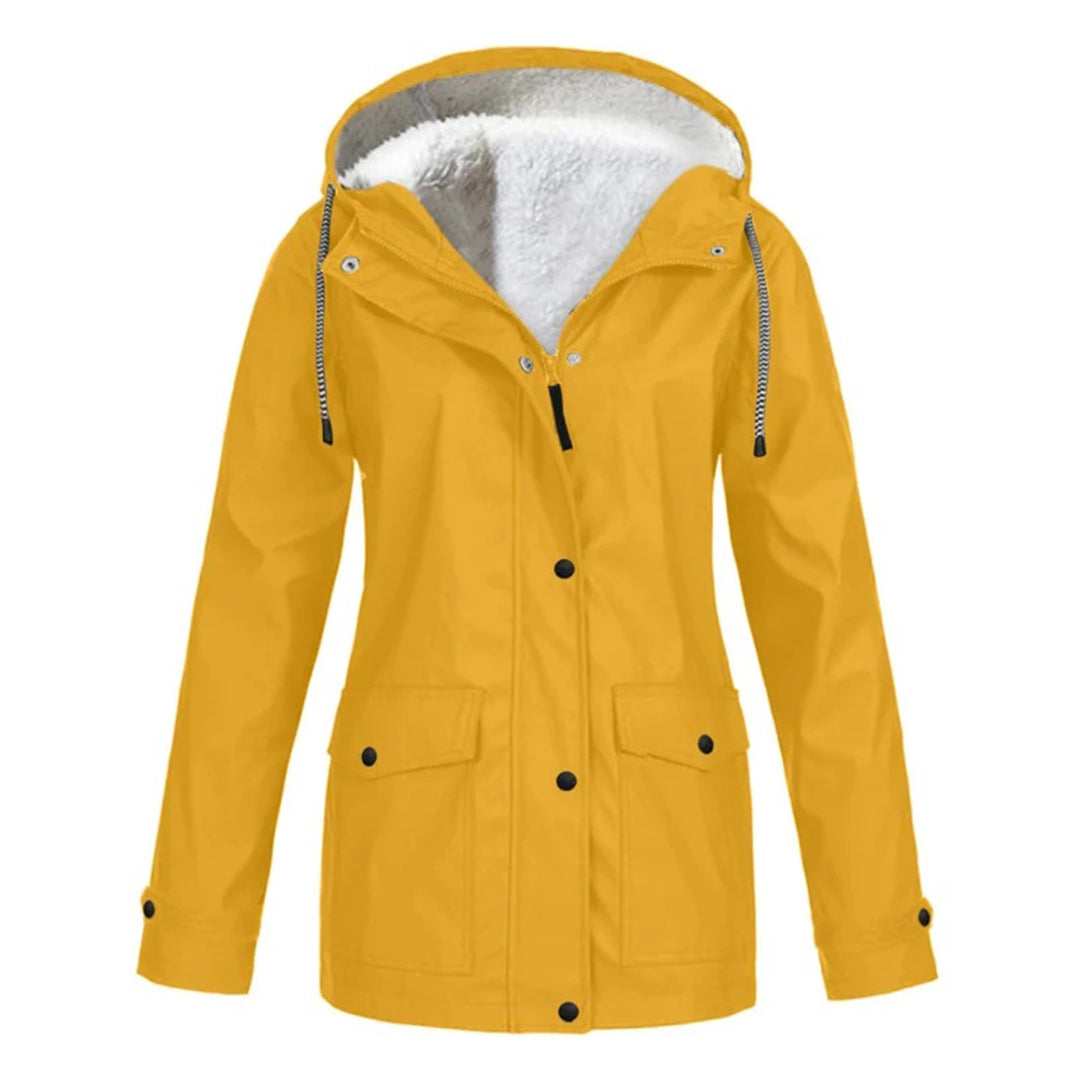Damen-Winterjacke Lang Wetterfest Polyester mit isolierendem Futter 8