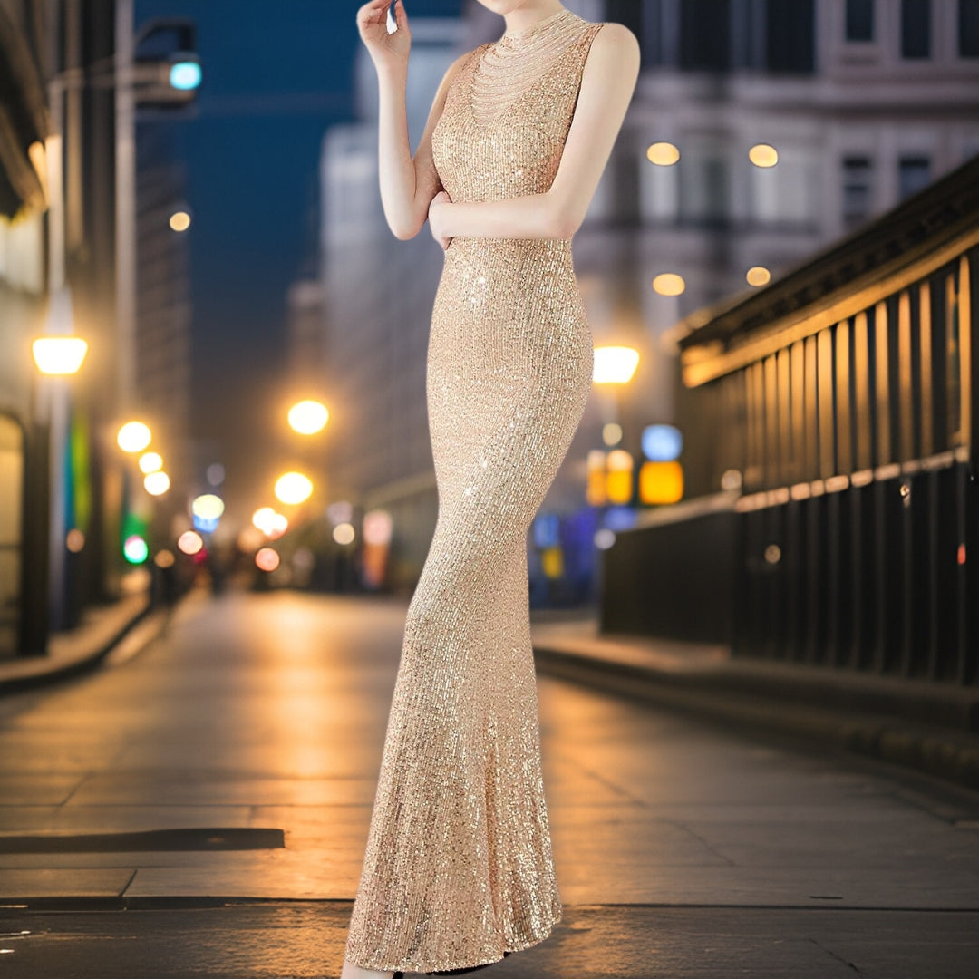 Variant image for Damen Abendkleid Lang Fließendes Polyester Elegantes Design-1