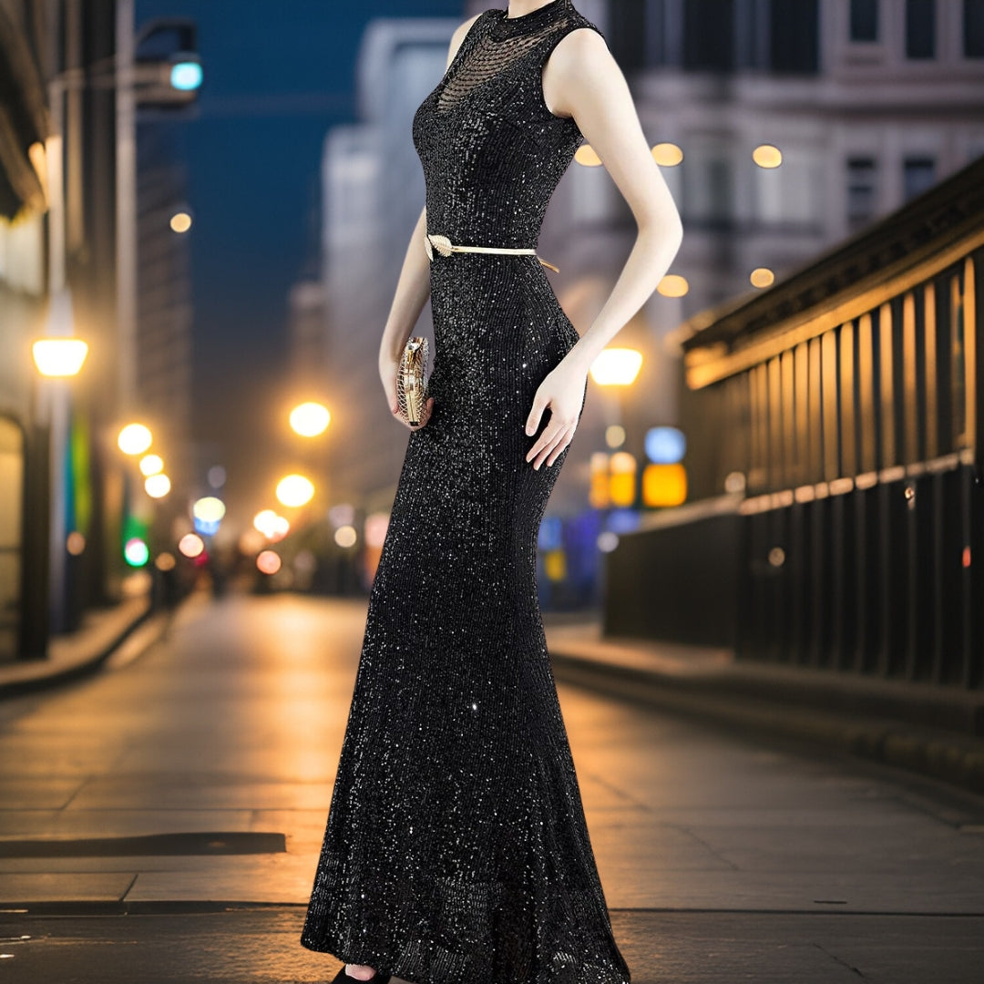 Variant image for Damen Abendkleid Lang Fließendes Polyester Elegantes Design-6
