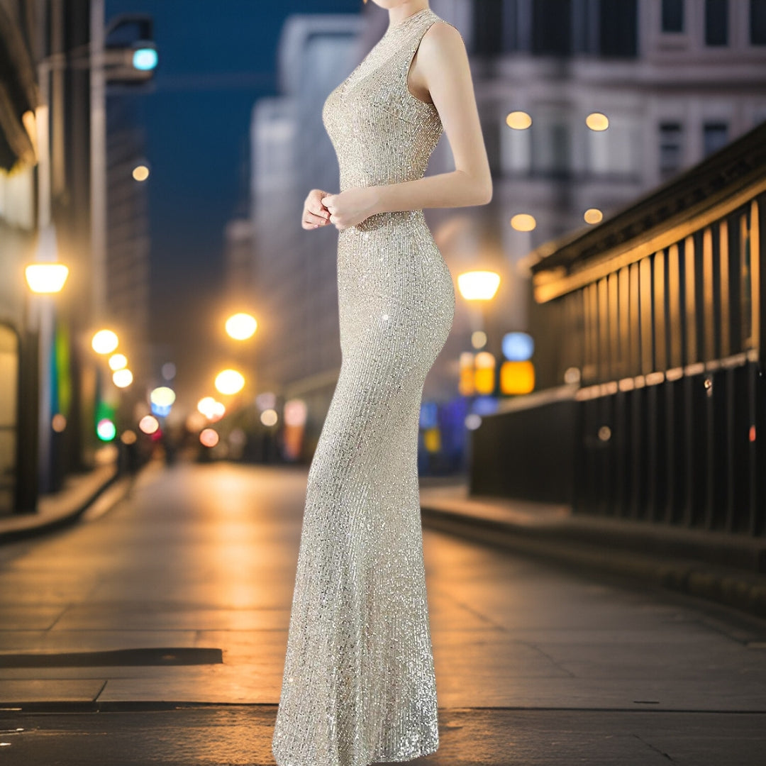 Variant image for Damen Abendkleid Lang Fließendes Polyester Elegantes Design-16
