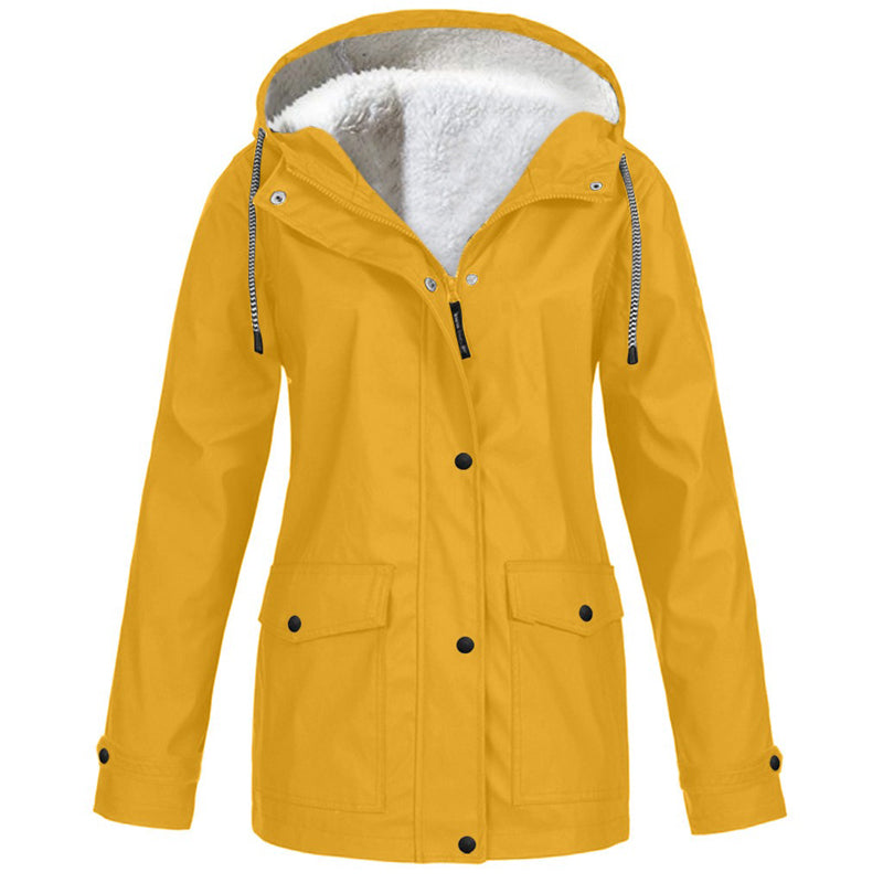 Damen-Regenmantel, elegant, wasserdicht, Polyesterfaser-1