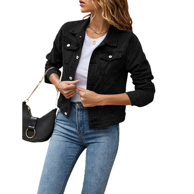 Damen-Jeansjacke, klassischer Stil, hochwertiges Material 7