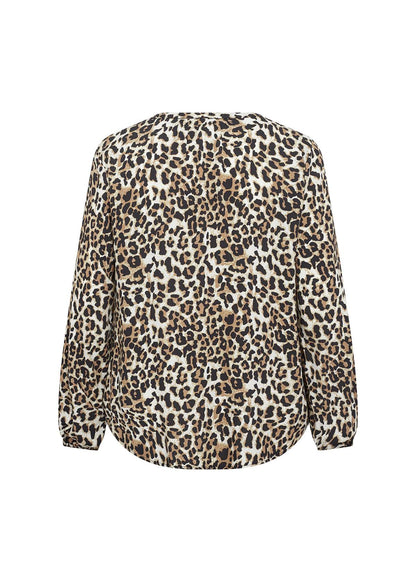 Damenbluse Leopardendruck Langarm Viskose-5