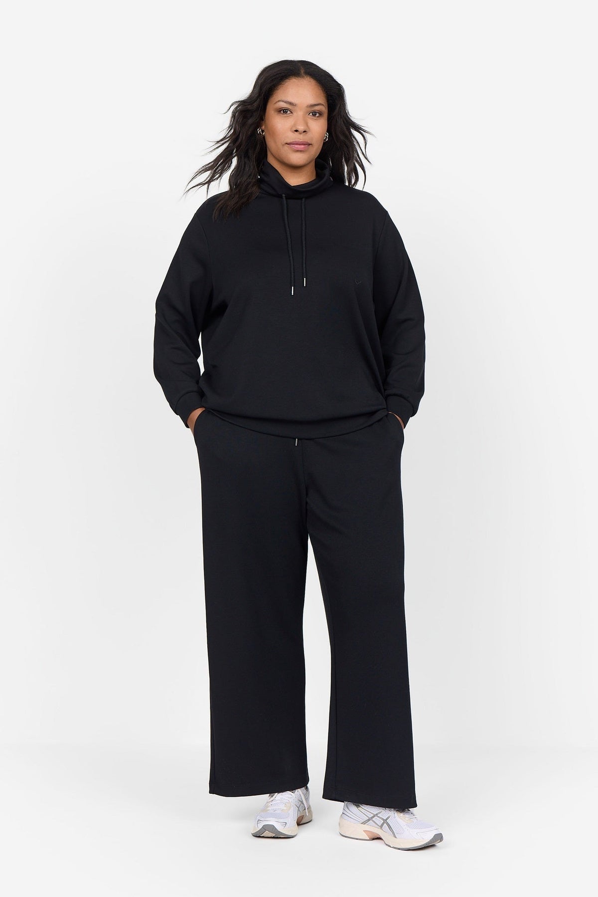 Hose mit Gummizug in Taille Damen Lockere Passform Modal Polyester Elastan-3