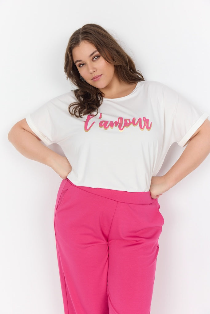 Damen-T-Shirt mit Rundhalsausschnitt und Print – weiches Lyocell-Elastan, lockere Passform, kurze Ärmel, erhältlich in den Größen S-XXL 2