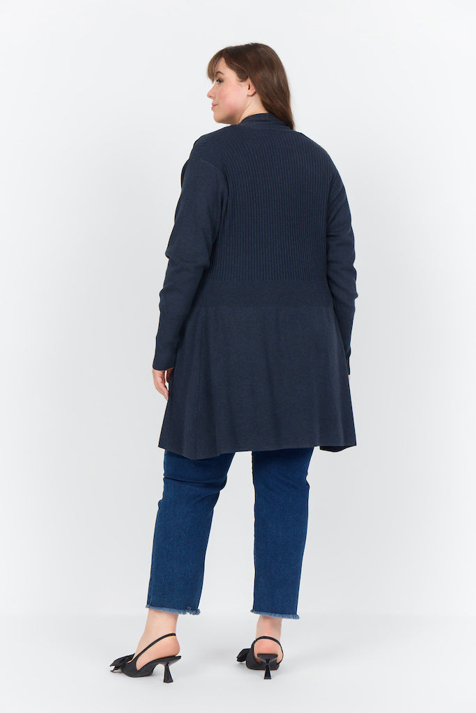 Lange Plus-Size-Strickjacke mit offenem Vorderteil und langen Ärmeln, Lenzing-Ecovero-Material, lockere Passform für Komfort 4