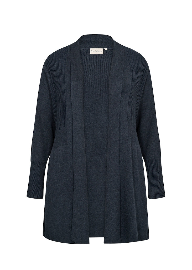 Lange Plus-Size-Strickjacke mit offenem Vorderteil und langen Ärmeln, Lenzing-Ecovero-Material, lockere Passform für Komfort 6