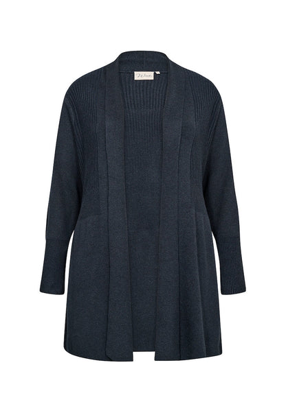 Lange Plus-Size-Strickjacke mit offenem Vorderteil und langen Ärmeln, Lenzing-Ecovero-Material, lockere Passform für Komfort 6