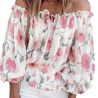 Variant image for Damen Bluse Blumenmuster Leichtes Polyester-1