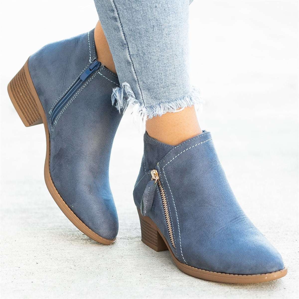Damen-Stiefeletten aus Leder mit orthopädischem Design-2